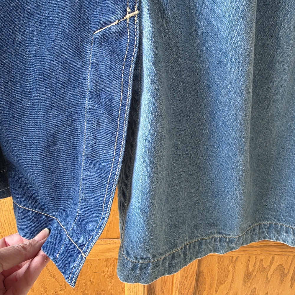 Desigual Patchwork Blue Denim Long Jean Jacket - Picture 8 of 16